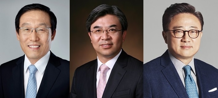 (왼쪽부터) 김기남, 김현석, 고동진 삼성전자 사장. 삼성전자 제공
