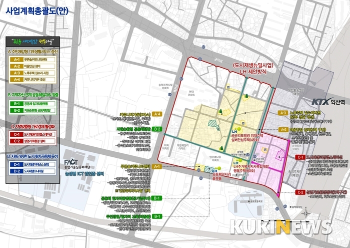 KTX 익산역 서편지역 사업구상도.
