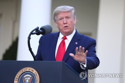 백악관에서 회견하는 도널드 트럼프 미국 대통령, 사진=EPA/연합뉴스